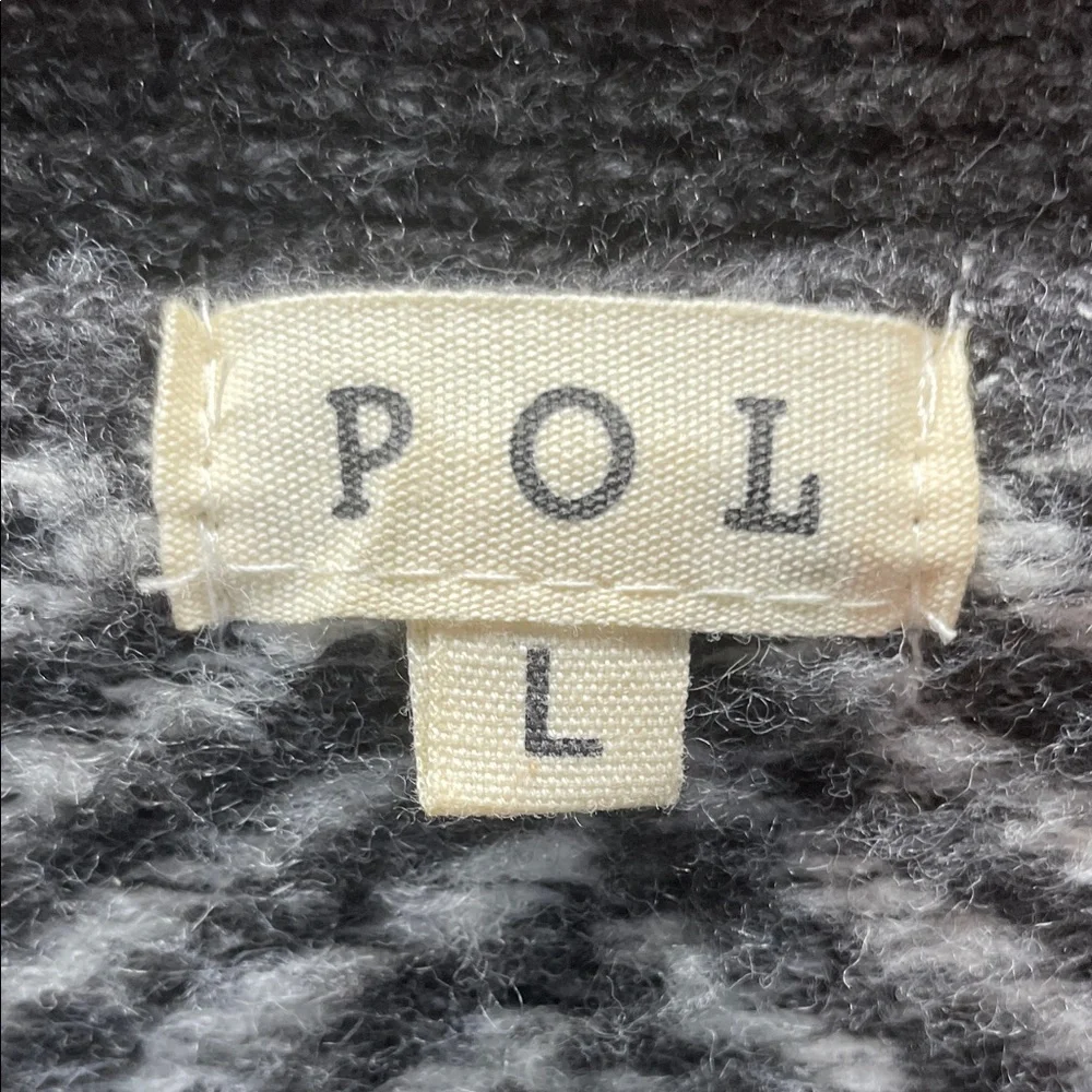 POL Gray and White Striped oversized Cardigan